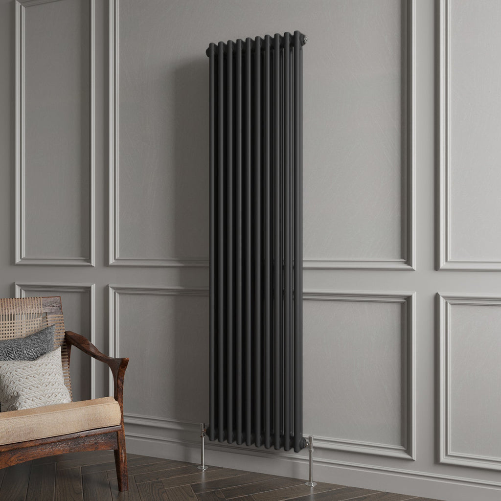Aver-Growth- Traditional Vertical 1800x470mm 2 Columns Black Cast Iron Radiator