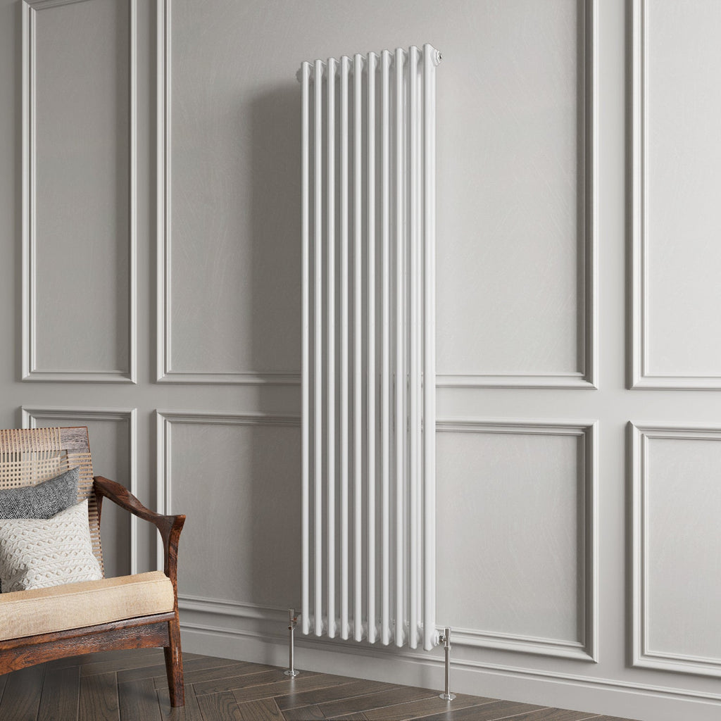 Aver-Growth- Traditional Vertical 1800x470mm 2 Columns White Cast Iron Radiator