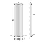 1800x470mm white 3 columns traditional radiator dimension