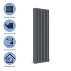 Aver-Growth- Traditional Vertical 1800x470mm 3 Columns Anthracite Cast Iron Radiator