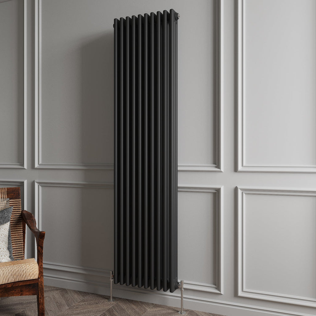 Aver-Growth- Traditional Vertical 1800x470mm 3 Columns Black Cast Iron Radiator