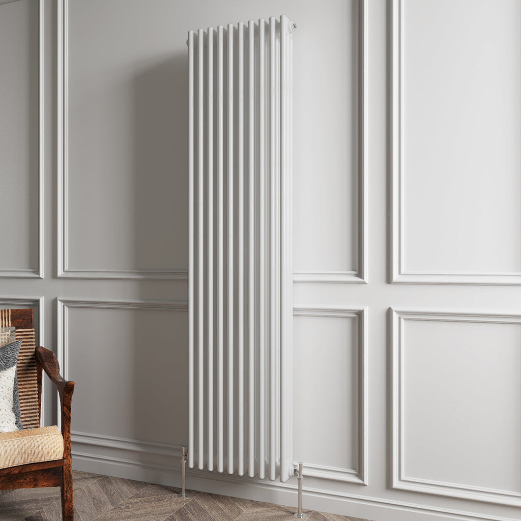 Aver-Growth- Traditional Vertical 1800x470mm 3 Columns White Cast Iron Radiator