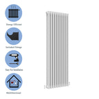 Aver-Growth- Traditional Vertical 1800x470mm 3 Columns White Cast Iron Radiator