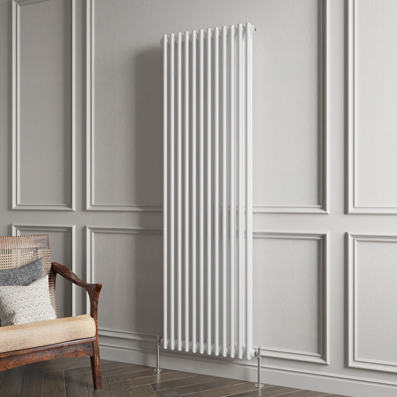 Aver-Growth- Traditional Vertical 1800x560mm 2 Columns White Cast Iron Radiator