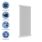 Aver-Growth- Traditional Vertical 1800x560mm 2 Columns White Cast Iron Radiator