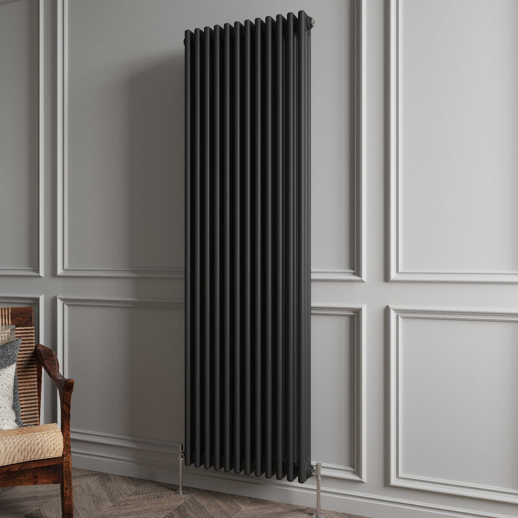 Aver-Growth- Traditional Vertical 1800x560mm 3 Columns Black Cast Iron Radiator