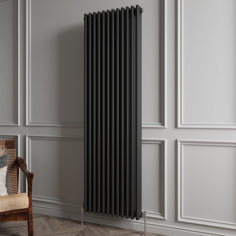 Aver-Growth- Traditional Vertical 1800x560mm 3 Columns Black Cast Iron Radiator