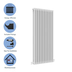 Aver-Growth- Traditional Vertical 1800x560mm 3 Columns White Cast Iron Radiator