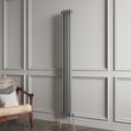 Aver-Growth- Traditional Vertical 1800x200mm 2 Columns Anthracite Cast Iron Radiator