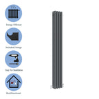 Aver-Growth- Traditional Vertical 1800x200mm 3 Columns Anthracite Cast Iron Radiator