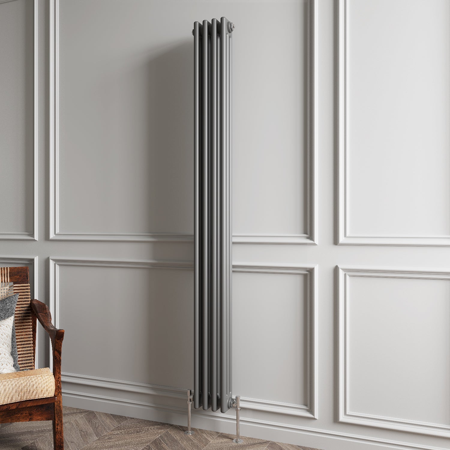 Aver-Growth- Traditional Vertical 1800x200mm 3 Columns Anthracite Cast Iron Radiator