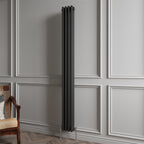 Aver-Growth- Traditional Vertical 1800x200mm 3 Columns Black Cast Iron Radiator
