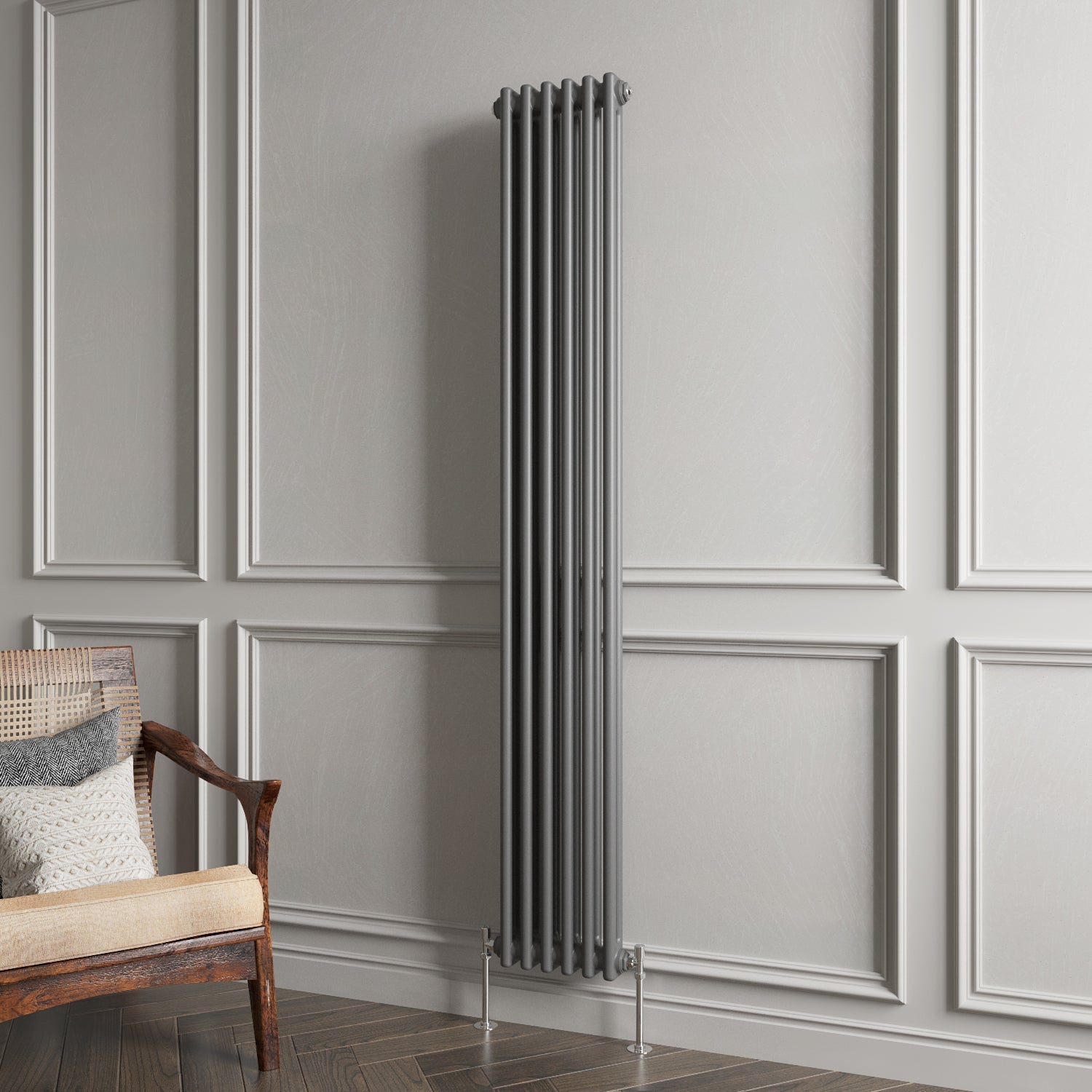 Aver-Growth- Traditional Vertical 1800x290mm 2 Columns Anthracite Cast Iron Radiator