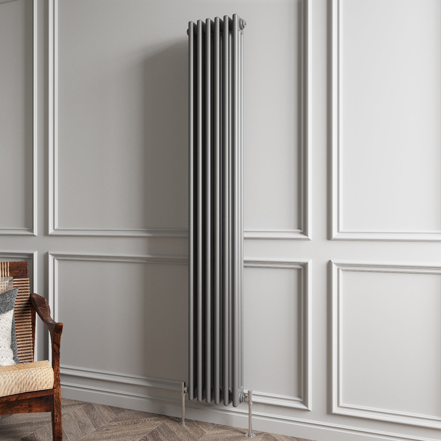 Aver-Growth- Traditional Vertical 1800x290mm 3 Columns Anthracite Cast Iron Radiator