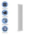 Aver-Growth- Traditional Vertical 1800x290mm 3 Columns White Cast Iron Radiator