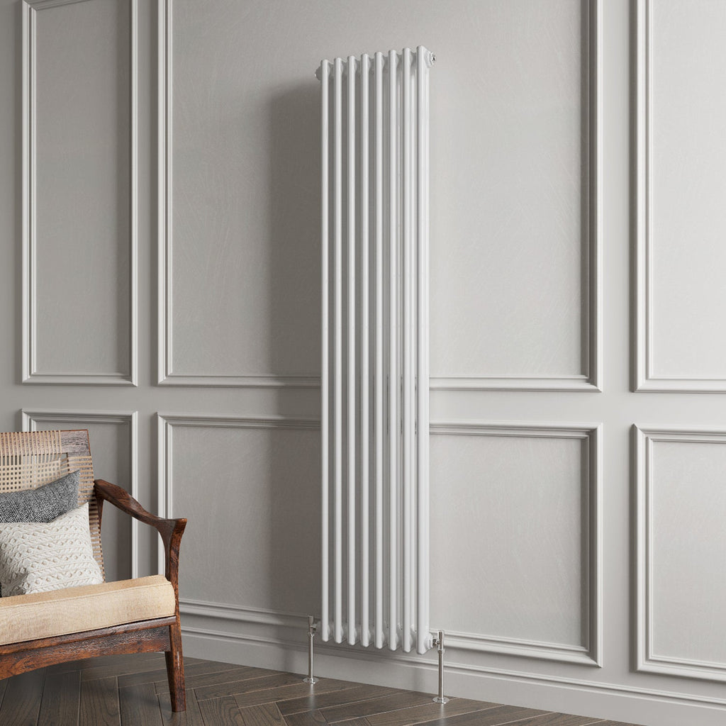 Aver-Growth- Traditional Vertical 1800x380mm 2 Columns White Cast Iron Radiator