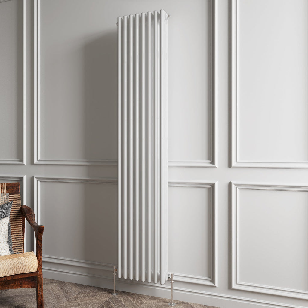 Aver-Growth- Traditional Vertical 1800x380mm 3 Columns White Cast Iron Radiator
