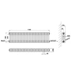 Traditional Horizontal 300x1190mm 3 Columns Black Cast Iron Radiator dimension