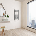 Aver-Growth- 800x400mm Chrome Heated Towel Rail Curved Designer Bathroom Ladder Radiator