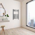 Aver-Growth- 800x600mm Chrome Heated Towel Rail Curved Designer Bathroom Ladder Radiator