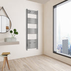 Aver-Growth- 1600x600mm Chrome Heated Towel Rail Curved Designer Bathroom Ladder Radiator