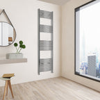 Aver-Growth- 1800x500mm Chrome Heated Towel Rail Curved Designer Bathroom Ladder Radiator