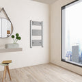 Aver-Growth- 1000x600mm Chrome Heated Towel Rail Straight Designer Bathroom Ladder Radiator