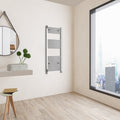Aver-Growth- 1200x500mm Chrome Heated Towel Rail Straight Designer Bathroom Ladder Radiator