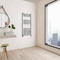 Aver-Growth- 1200x600mm Chrome Heated Towel Rail Straight Designer Bathroom Ladder Radiator