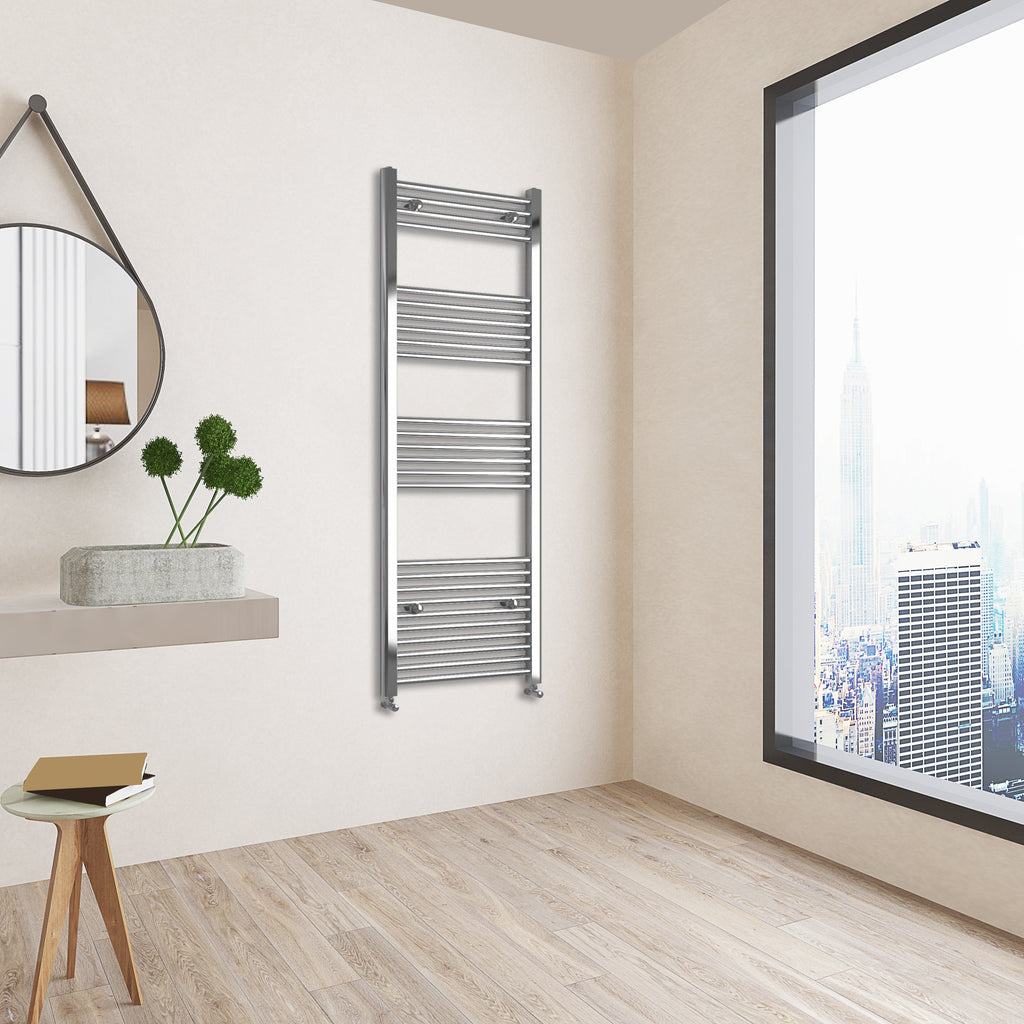 Aver-Growth- 1600x600mm Chrome Heated Towel Rail Straight Designer Bathroom Ladder Radiator