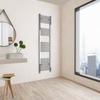 Aver-Growth- 1800x450mm Chrome Heated Towel Rail Straight Designer Bathroom Ladder Radiator