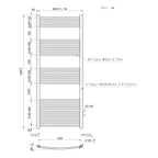 1600x600mm Chrome Heated Towel Rail Curved Bathroom Radiator Dimension