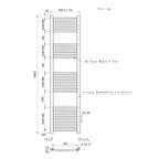1800x400mm Chrome Heated Towel Rail Curved Bathroom Radiator Dimension