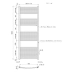 1800x600mm Chrome Heated Towel Rail Curved Bathroom Radiator Dimension