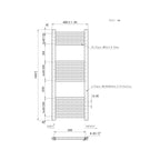 1000x400mm Chrome Heated Towel Rail Straight Bathroom Radiator Dimension