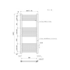 1000x450mm Chrome Heated Towel Rail Straight Bathroom Radiator Dimension