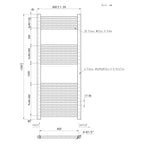 1200x500mm Chrome Heated Towel Rail Straight Bathroom Radiator Dimension