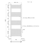 1400x450mm Chrome Heated Towel Rail Straight Bathroom Radiator Dimension