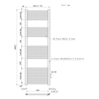 1800x500mm Chrome Heated Towel Rail Straight Bathroom Radiator Dimension