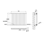 600x748mm Single White Flat Panel Radiator Dimension