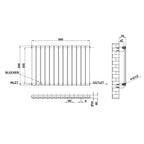 600x884mm Single White Flat Panel Radiator Dimension