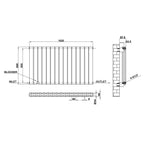 600x1020mm Double White Flat Panel Radiator Dimension