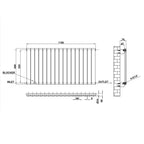 600x1156mm Single Anthracite Flat Panel Radiator Dimension