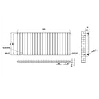 600x1428mm Single Anthracite Flat Panel Radiator Dimension