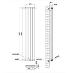 1600x272mm Double White Flat Panel Radiator Dimension