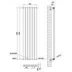 1600x408mm black single flat panel radiator dimension
