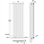 1800x544mm Double White Flat Panel Radiator Dimension