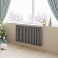 Aver-Growth- Designer Horizontal 600x1003mm Single Anthracite Oval Column Radiator