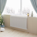 Aver-Growth- Designer Horizontal 600x1003mm Single White Oval Column Radiator