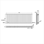 600x1416mm double white oval column radiator dimension